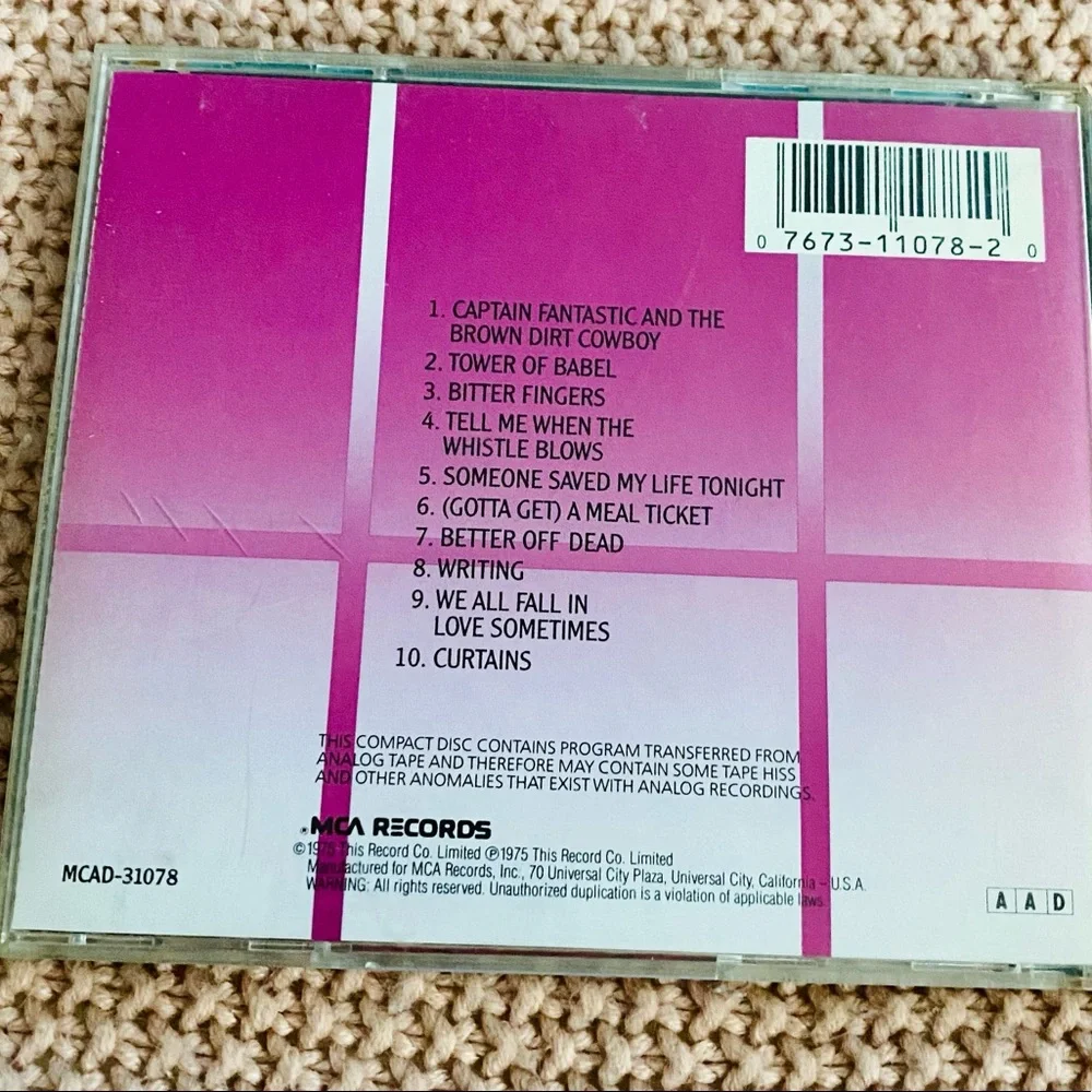 Captain Fantastic and the Brown Dirt Cowboy by Elton John (CD, Jul-1986, MCA) D1 - Picture 2 of 4